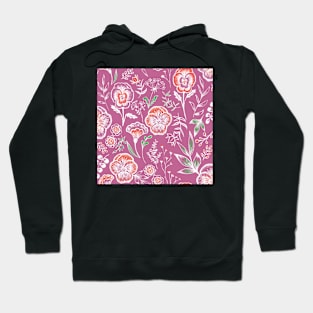 Pansy floral garden on pink Hoodie